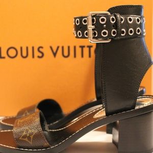 Louis Vuitton Passenger Heel Sandal Size 36 or 6 New with Box Monogram and Black